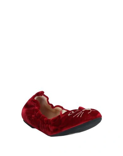 Shop Charlotte Olympia Ballet Flats In Red