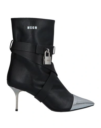 Shop Msgm Ankle Boot In Black