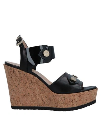 Shop Cesare Paciotti 4us Woman Sandals Black Size 5 Soft Leather
