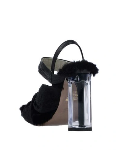 Shop Malloni Woman Sandals Black Size 7 Soft Leather, Textile Fibers