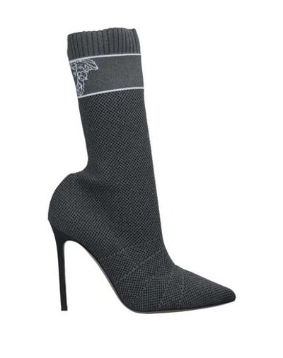 Shop Versace Ankle Boot In Lead