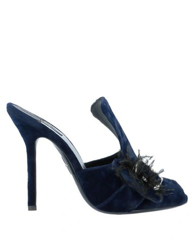 Shop Aperlai Sandals In Dark Blue