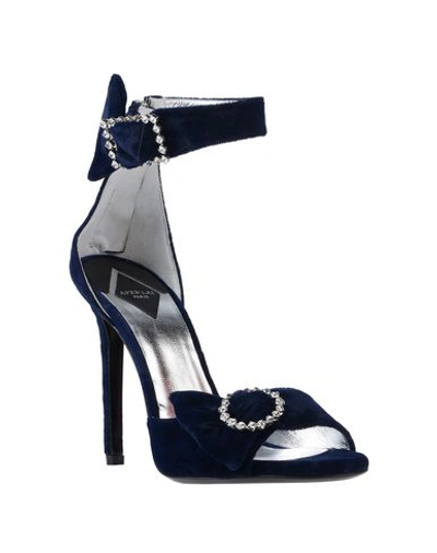 Shop Aperlai Sandals In Dark Blue