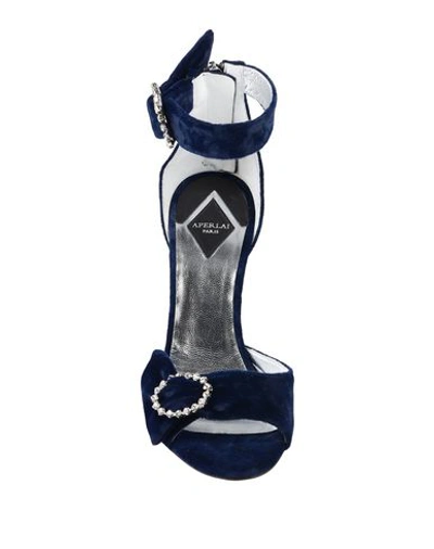 Shop Aperlai Sandals In Dark Blue