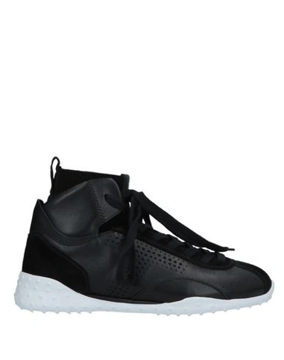 Shop Tod's Woman Sneakers Black Size 4.5 Soft Leather, Textile Fibers