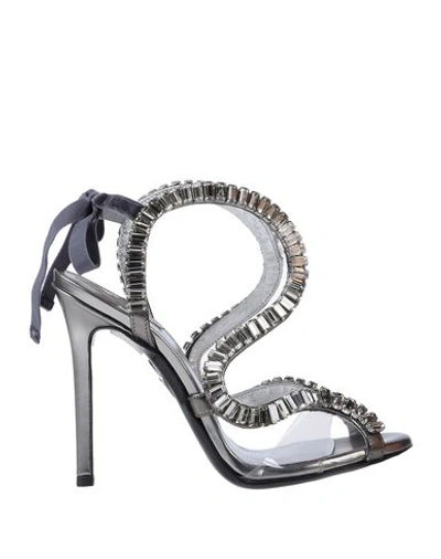 Shop Aperlai Sandals In Silver