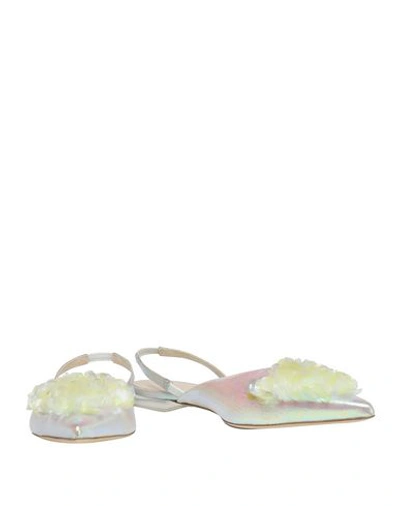 Shop Delpozo Ballet Flats In Light Yellow