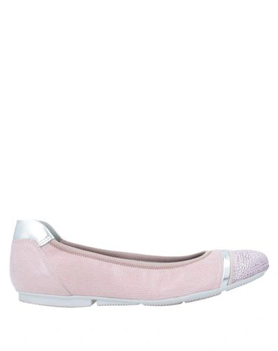 Shop Hogan Woman Ballet Flats Pink Size 5 Soft Leather, Textile Fibers