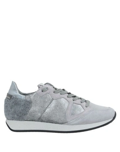 Shop Philippe Model Woman Sneakers Light Grey Size 7 Soft Leather, Textile Fibers