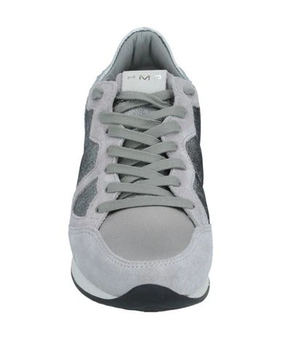 Shop Philippe Model Woman Sneakers Light Grey Size 7 Soft Leather, Textile Fibers