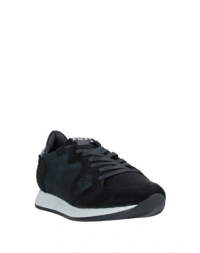 Shop Philippe Model Woman Sneakers Black Size 6 Soft Leather, Textile Fibers