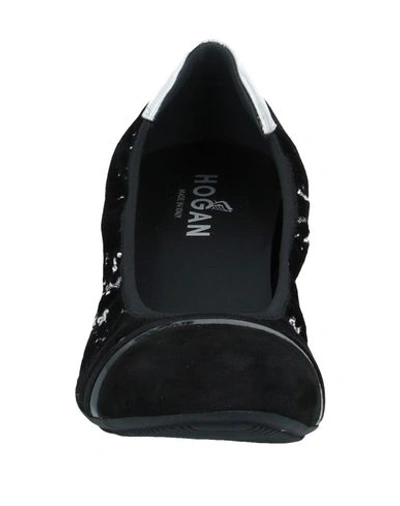 Shop Hogan Woman Ballet Flats Black Size 5.5 Soft Leather, Textile Fibers