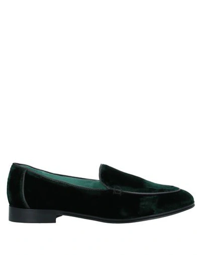 Shop Alberto Guardiani Loafers In Dark Green