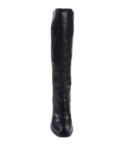 Shop Malloni Woman Boot Black Size 5 Soft Leather, Textile Fibers