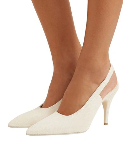 Shop Victoria Beckham Woman Pumps Ivory Size 10 Calfskin, Goat Skin In White