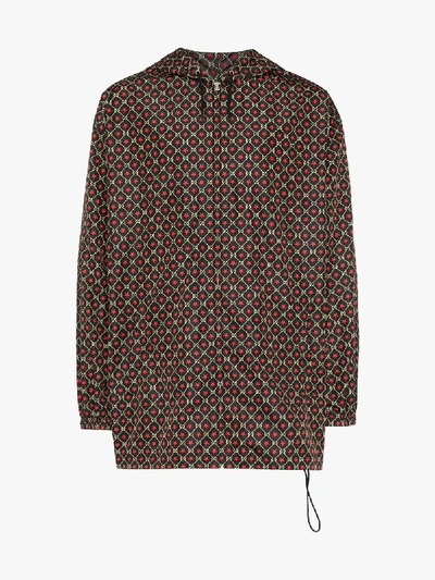 Shop Gucci Gg-print Hooded Windbreaker Jacket In Multicolour