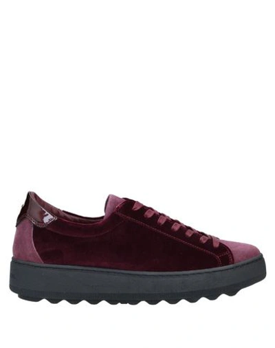 Shop Philippe Model Woman Sneakers Burgundy Size 8 Textile Fibers, Soft Leather In Red