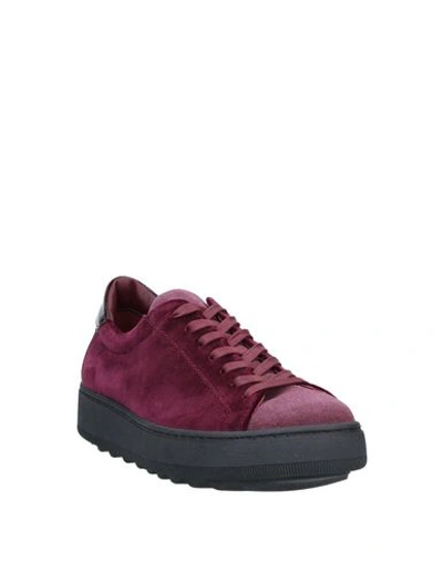 Shop Philippe Model Woman Sneakers Burgundy Size 8 Textile Fibers, Soft Leather In Red