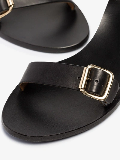 Shop Atp Atelier Black Carmen 45 Ankle Strap Leather Sandals