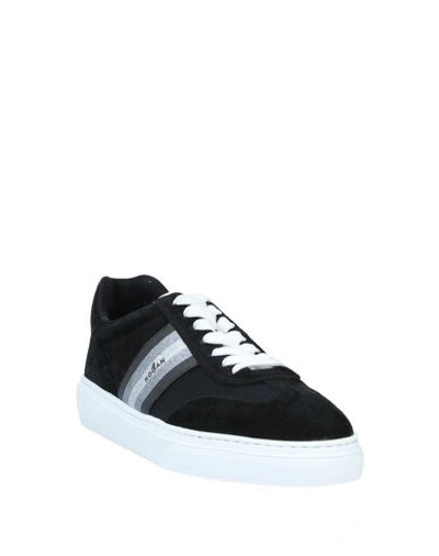 Shop Hogan Woman Sneakers Black Size 5 Soft Leather, Textile Fibers
