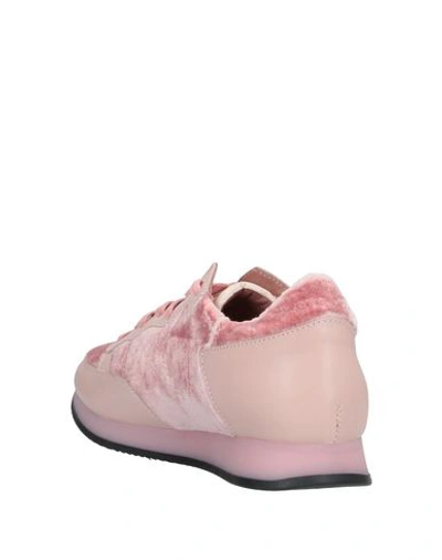 Shop Philippe Model Woman Sneakers Pink Size 7 Soft Leather, Textile Fibers