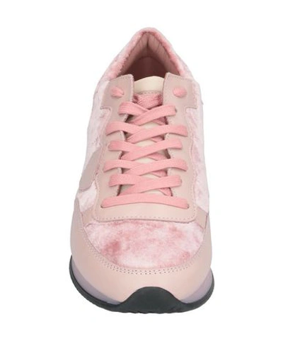 Shop Philippe Model Woman Sneakers Pink Size 7 Soft Leather, Textile Fibers