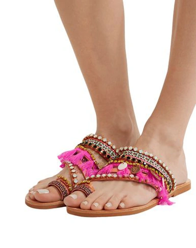 Shop Mabu By Maria Bk Toe Strap Sandals In Fuchsia