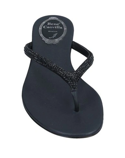 Shop René Caovilla Flip Flops In Black