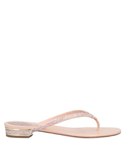 Shop René Caovilla Flip Flops In Pale Pink