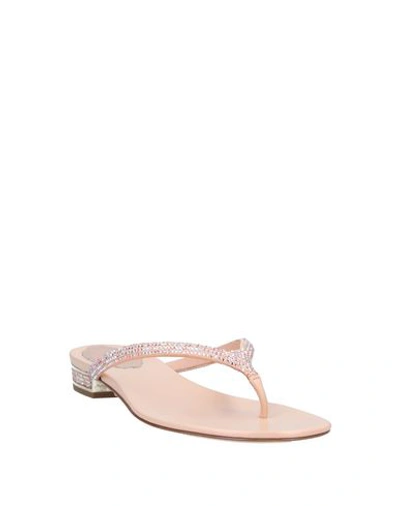 Shop René Caovilla Flip Flops In Pale Pink