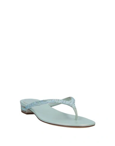 Shop René Caovilla Flip Flops In Light Green