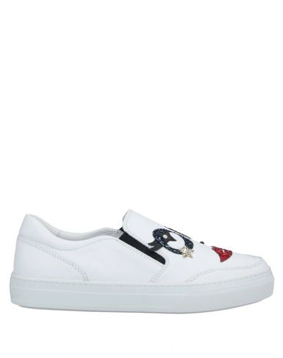Shop Tod's Woman Sneakers White Size 4.5 Soft Leather, Elastic Fibres