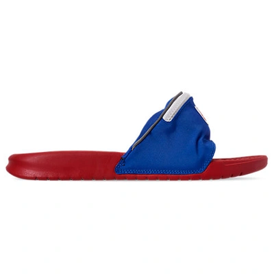 Shop Nike Men's Benassi Jdi Fanny Pack Slide Sandals In Blue/red