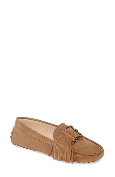 Shop Tod's Gommini Buckle Tassel Driving Moccasin In Light Tan