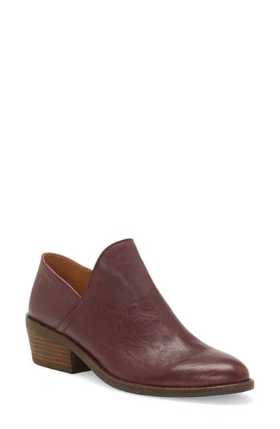 Shop Lucky Brand Fausst Bootie In Sugar Red Leather