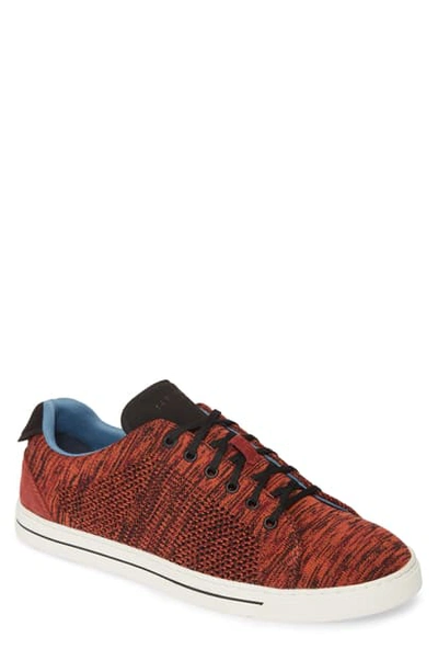 Shop Ted Baker Chinat Sneaker In Dark Red Textile