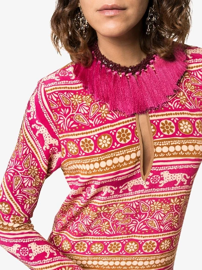 Shop Johanna Ortiz Bohemian Rhapsody Silk Maxi Dress In Pink
