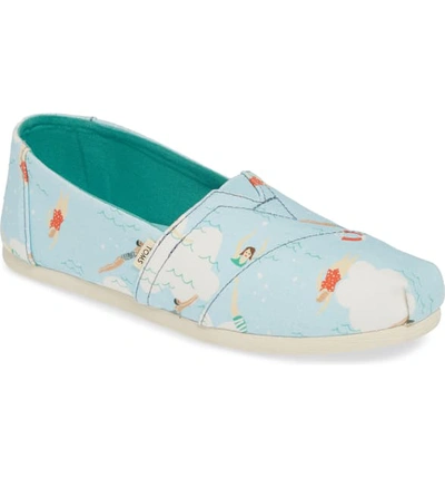 Shop Toms Classic Canvas Slip-on In Blue Glow Swimmers Fabric