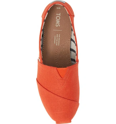 Shop Toms Classic Canvas Slip-on In Cherry Tomato Heritage Canvas