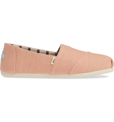 Shop Toms Classic Canvas Slip-on In Coral Pink Heritage Canvas