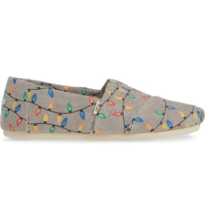 Shop Toms Classic Canvas Slip-on In Grey Lights Print Fabric