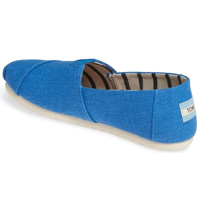 Shop Toms Classic Canvas Slip-on In Blue Crush Heritage Canvas