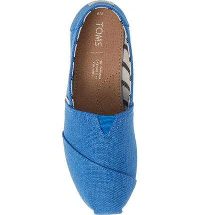 Shop Toms Classic Canvas Slip-on In Blue Crush Heritage Canvas