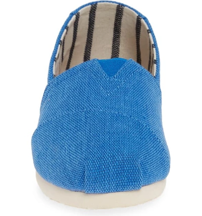 Shop Toms Classic Canvas Slip-on In Blue Crush Heritage Canvas