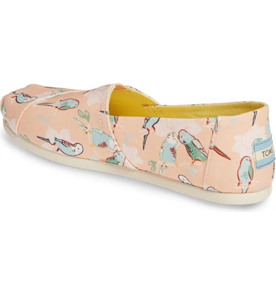 Shop Toms Classic Canvas Slip-on In Coral Pink Bird Fabric