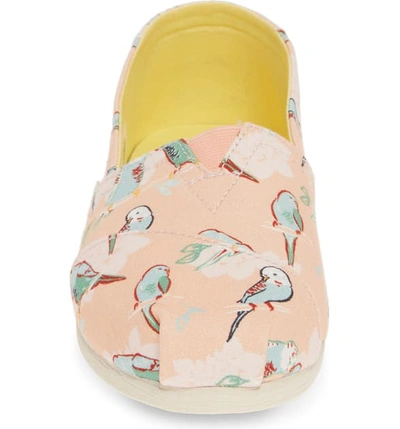 Shop Toms Classic Canvas Slip-on In Coral Pink Bird Fabric