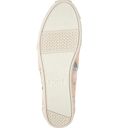 Shop Toms Classic Canvas Slip-on In Coral Pink Bird Fabric