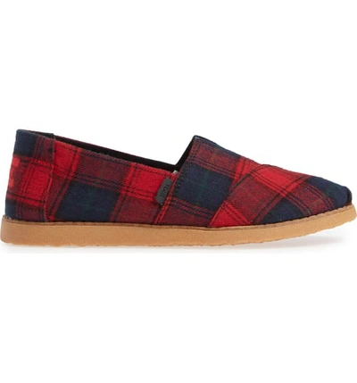 Shop Toms Classic Canvas Slip-on In Red Tartan Fabric