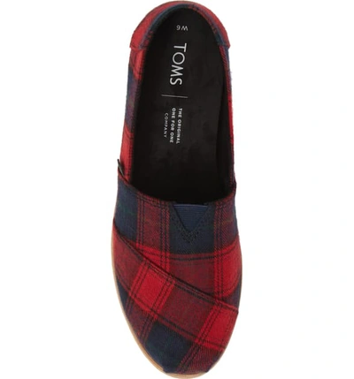 Shop Toms Classic Canvas Slip-on In Red Tartan Fabric