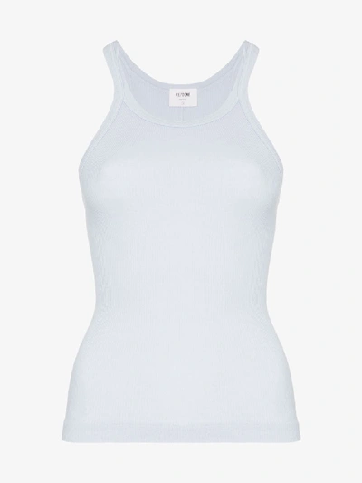 Shop Re/done Ribbed Tank Top In Blue